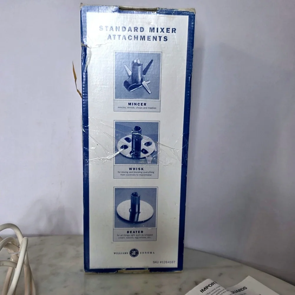 Williams Sonoma Pro Hand Blender Whisk Mixer White Immersion Tested 1264167 READ